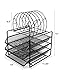 EasyPAG Stackable 3 Tier Desk Organizer Tray Organizer with 5 Sorters,Black