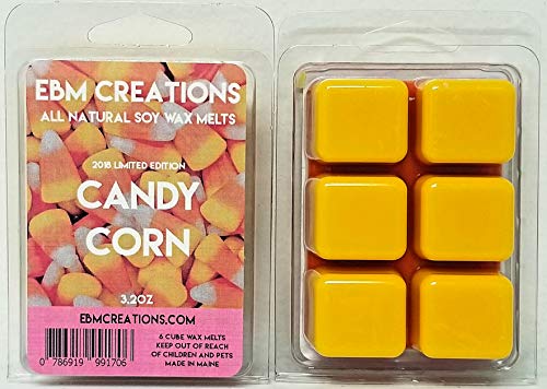 Candy Corn - Limited 2018 Halloween Edition - Scented All Natural Soy Wax Melts - 6 Cube Clamshell 3.2oz Highly Scented - Triple Color Layer!