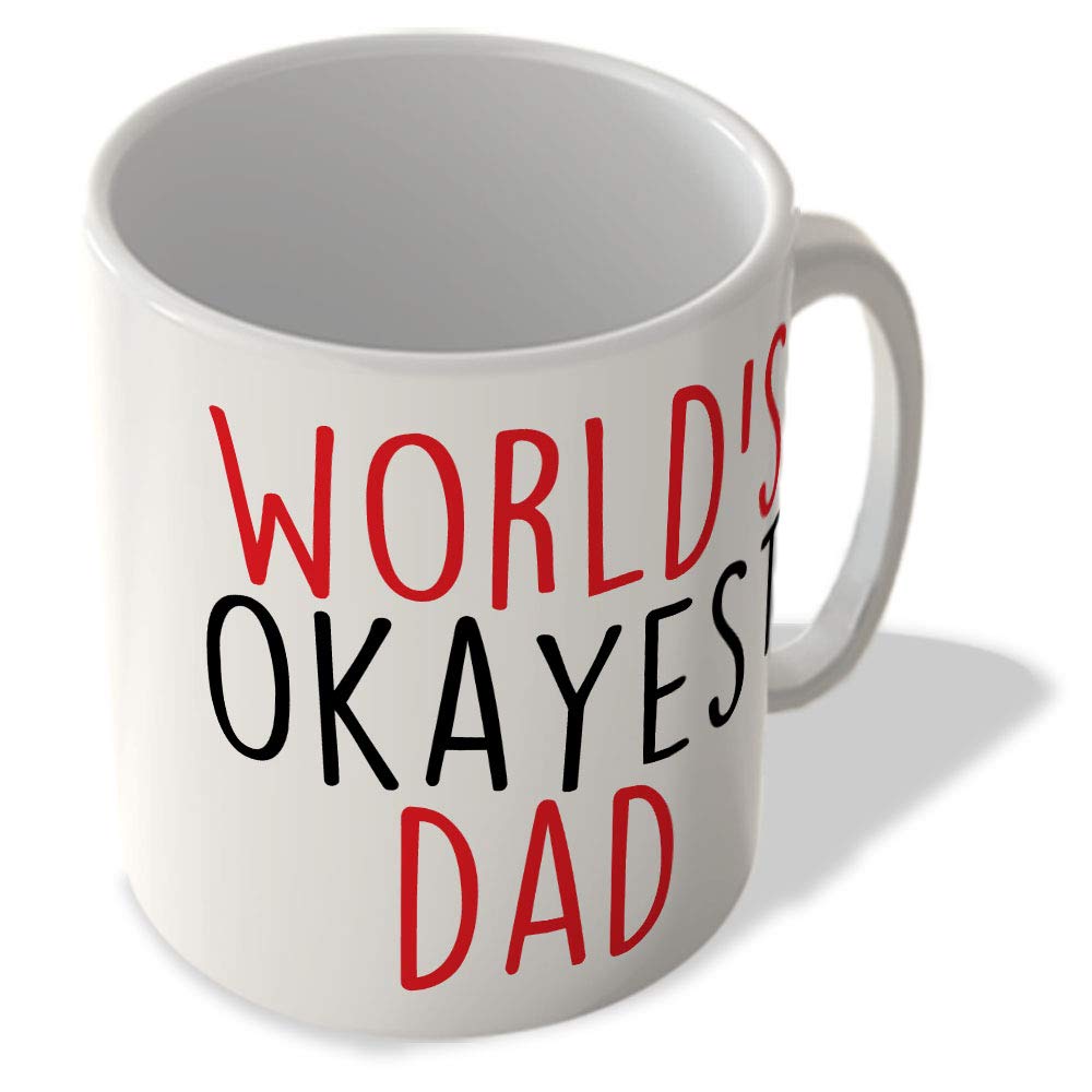 DAD_045 WORLD'S OKAYEST DAD mug Amazon.co.uk Kitchen & Home