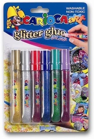 CARIOCA GLITTER GLUE COLOUR 6X10.5ML TUBES
