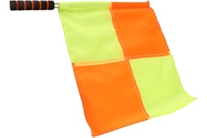 2Pcs Referee Flag, Stainless Steel Rod Sponge Handle Linesman Flags with Bag for Sports Match Soccer Competition