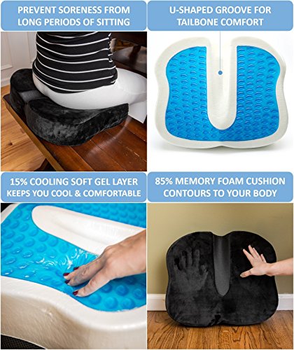 image for Sleekform Orthopedic Coccyx Seat Cushion for Office Chair - 15% Coolin