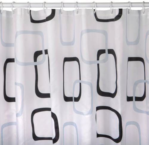 White Fabric Shower Curtain With Rings 180 x 200 cm Extra Long Shower Curtain 200cm shower curtain long drop shower curtains bathroom Polyester Shower Curtain by Atlant