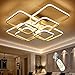 LED Ceiling Light Fixture with Remote Control,Chandelier Modern Acrylic Lighting Flush Mount Lamp 8 Heads for Dining Room Bedroom Square Kitchen Light Fixtures,Dimmable Light Color Changeable (White)