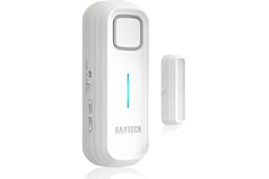 DAYTECH Fridge Door Alarm with Delay 1/2/3/4 mins Adjustable Close Windows Reminder 0 to 120 dB Refrigerator Alert Wireless Door Ajar Chime for Freezer Fridge Home 1 Set White