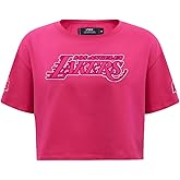 Pro Standard Womens NBA Los Angeles Lakers Classic Triple Pink Short Sleeve Boxy Tee Beetroot Purple S