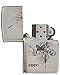 Zippo Butterfly Burst Pocket Lighter, Brushed Chrome