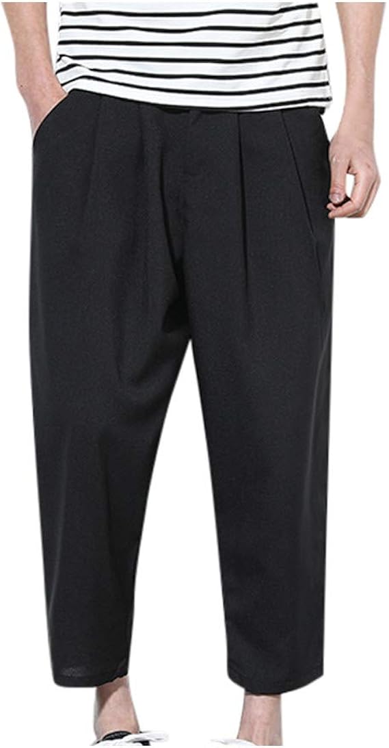 Amazon サルエルパンツ ズボン メンズ 麻パンツ ゆったりロングカジュアル リネン 夏ズボン リネン ワイドパンツ カジュアルパンツ 夏服 ロングパンツ ズボン ストレート 無地 涼しい 男性 通気性 大きいサイズ 部屋着 リラックス スポーツ 対応 ロングパンツ 通販