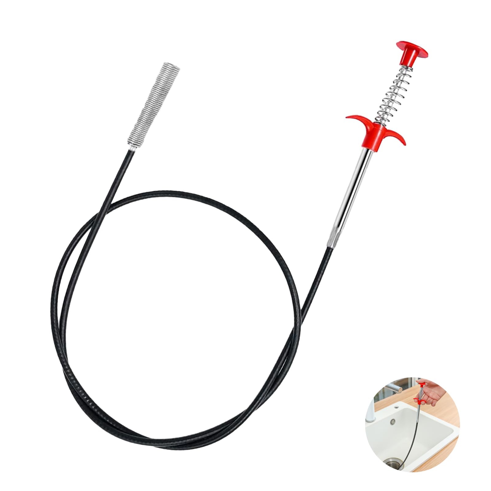 160cm Flexible Grabber Pickup Tool, Pipe Dredging Tools Claw Pick Up, Snake Drain Unblocker Hair Clog Remover Sewer Cleaning Hook Unclog Pick-up Set Sink Unclogger Hair Cleaner for Drain Toilet Sink