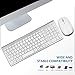 Wireless Keyboard and Mouse，Ergonomic Quiet Silent USB Full Size Pro Compact Keyboards Mice Combo Compatible Laptop Computer Pc for Windows Xp Android（Silver and White）