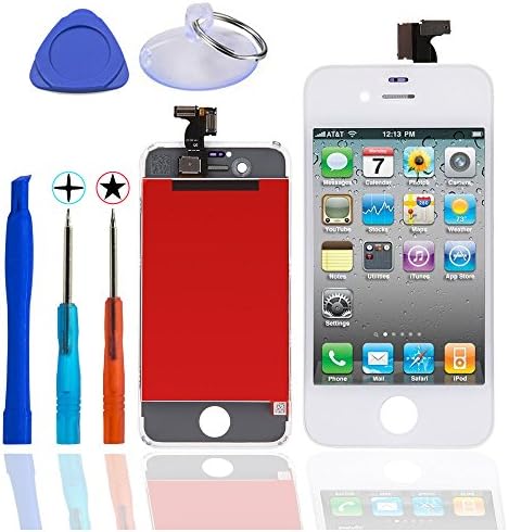 KAICEN Touch Screen LCD Display Digitizer and Free 5 Piece Tools for iphone 4 (3.5inches) White