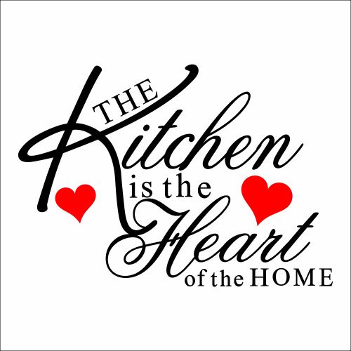 CQI The Kitchen Is The Heart Of The Home Removabel DIY Wall Decal Vinyl Wall Sticker Art Decal