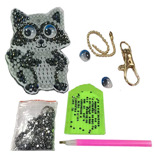 5D DIY Diamond Painting Paint by Numbers Kits  Key Chains Full Drill Rhinestone Mosaic Making Decorative Props for Bags,Phone Straps(4 Pack) - Thumbnail 3
