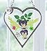 Mom Suncatcher with Heart Charm - Heart Shaped Stained Glass Pressed Flower Hanging Decoration - 4