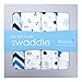 Blisscosy Silky Soft Classic Large Muslin Swaddle Blanket, 4 count 47 inch x 47 inch, Gift Box Set - 4 Pack A6A001 Assorted Blue, Christmas gift