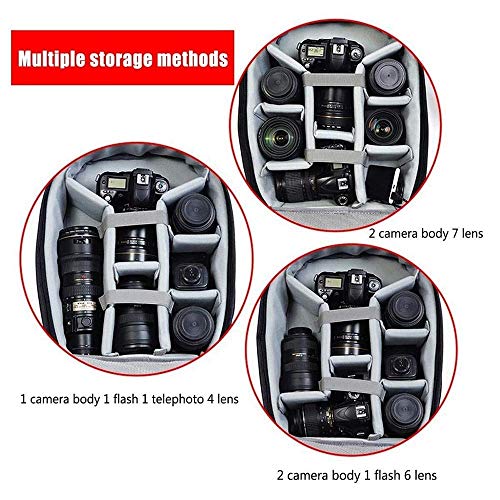 JJSFJH Kamerarucksack Große Kapazität Multifunktionale, stoßfeste Kameratasche mit Regenschutz Zubehör Spiegelloser… – Bild 8