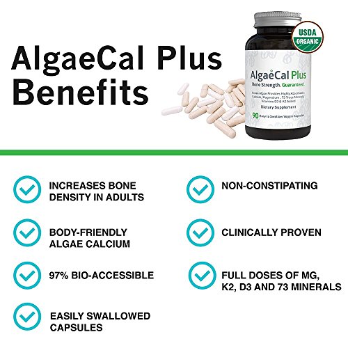 Natural Calcium and Magnesium Supplement AlgaeCal Plus (90 Capsules