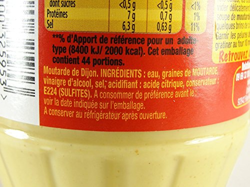 Amora Moutarde de Dijon Fine et Forte - Fine French Strong Dijon Mustard | Made in France | 440 Grams (15.5 Ounce) Glass Jar, 3-Pack