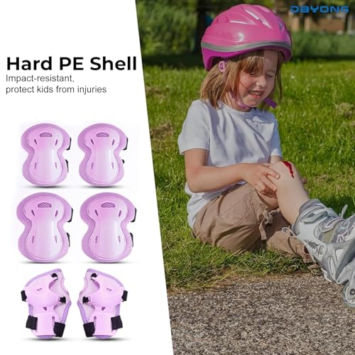 DAYONG Kids Helmet and Protective Gear Set, Adjustable Toddler Bike Helmet Set Knee Pads Elbow Pads Wrist Guards, Suit for Cycling Roller Skating Scooter Skateboard.