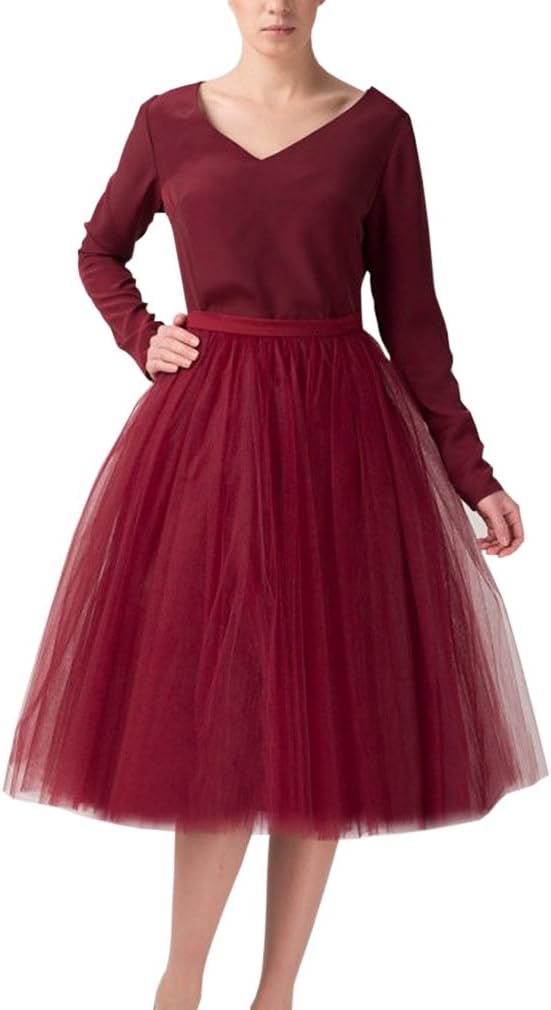 Wedding Planning Women's A Line Short Knee Length Tutu Tulle Prom Party Skirt