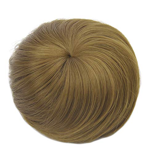 Donut Chignon Clip in Hair Bun Extension Ballerina Synthetic Hairpieces Drawstring Golden Auburn Updo Hair Piece Brown Brunette For Women Gril Lady Accessories SARLA Q3&27
