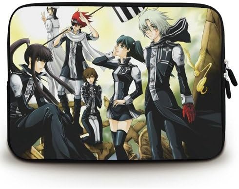 Anime Laptop Sleeve with D Gray Man Patterns Waterproof Canvas Fabric 11 11.6 Inch Laptop Bag Case Cover(Twin Sides)