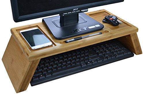 Surpahs Natural Bamboo Monitor Raiser Stand, 5-inch High