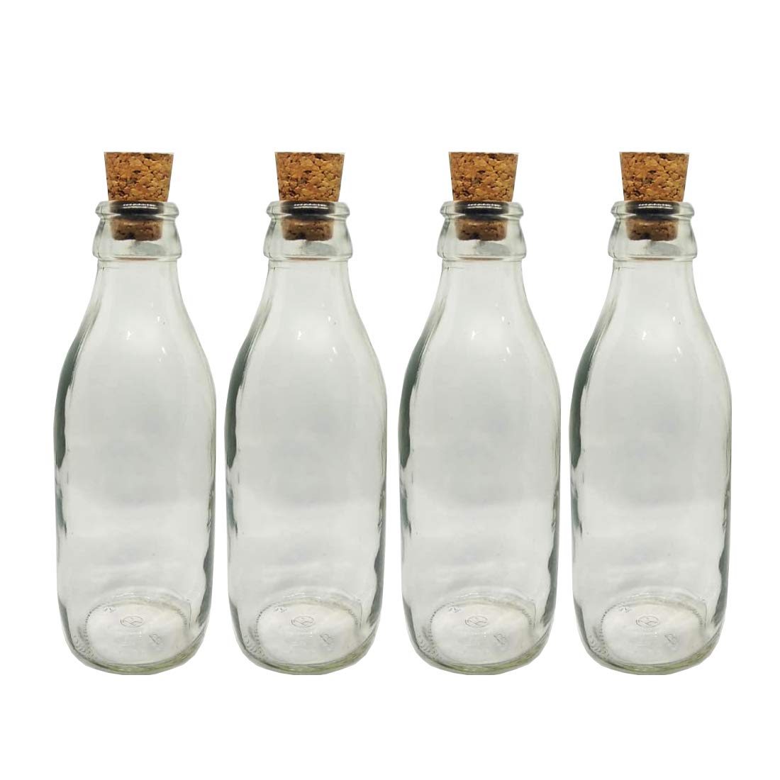 Download Giftbash Glass Bottle 180ml For Milk Water And Juice With Cork Lid Set Of 4 Amazon In Home Kitchen