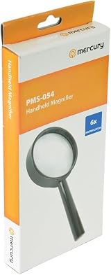 Mercury Handheld Magnifying Glass 6x Magnification Black 65mm Lens view 5