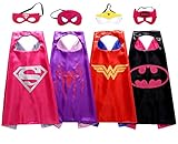 Kids Dress Up Costumes For Girls Super Hero Capes And Mask Set of 4 Party Favor
