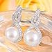EleQueen 925 Sterling Silver CZ AAA Button Cream Freshwater Cultured Pearl Infinity Bridal Jewelry