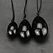 [GTC Certified]SanSiDo Jade Egg Yoni Egg Massage Stone 3Pcs 100% Natural Black Obsidian Exercise Egg To Train Pelvic Muscles Kegel Exercise (Black) (Black01)
