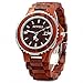 BEWELL ZS Wooden Watch Men Quartz with Luminous Hands 30M Water Resistance (RED SANDALWOOD)