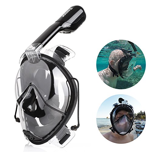 FEMOR Full Face Snorkel Mask, One Piece Snorkeling Diving Scuba Mask