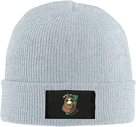 Just Do It Slowly Unisex Knit Beanie Hat 100% Acrylic Daily Warm Soft Hats Ash