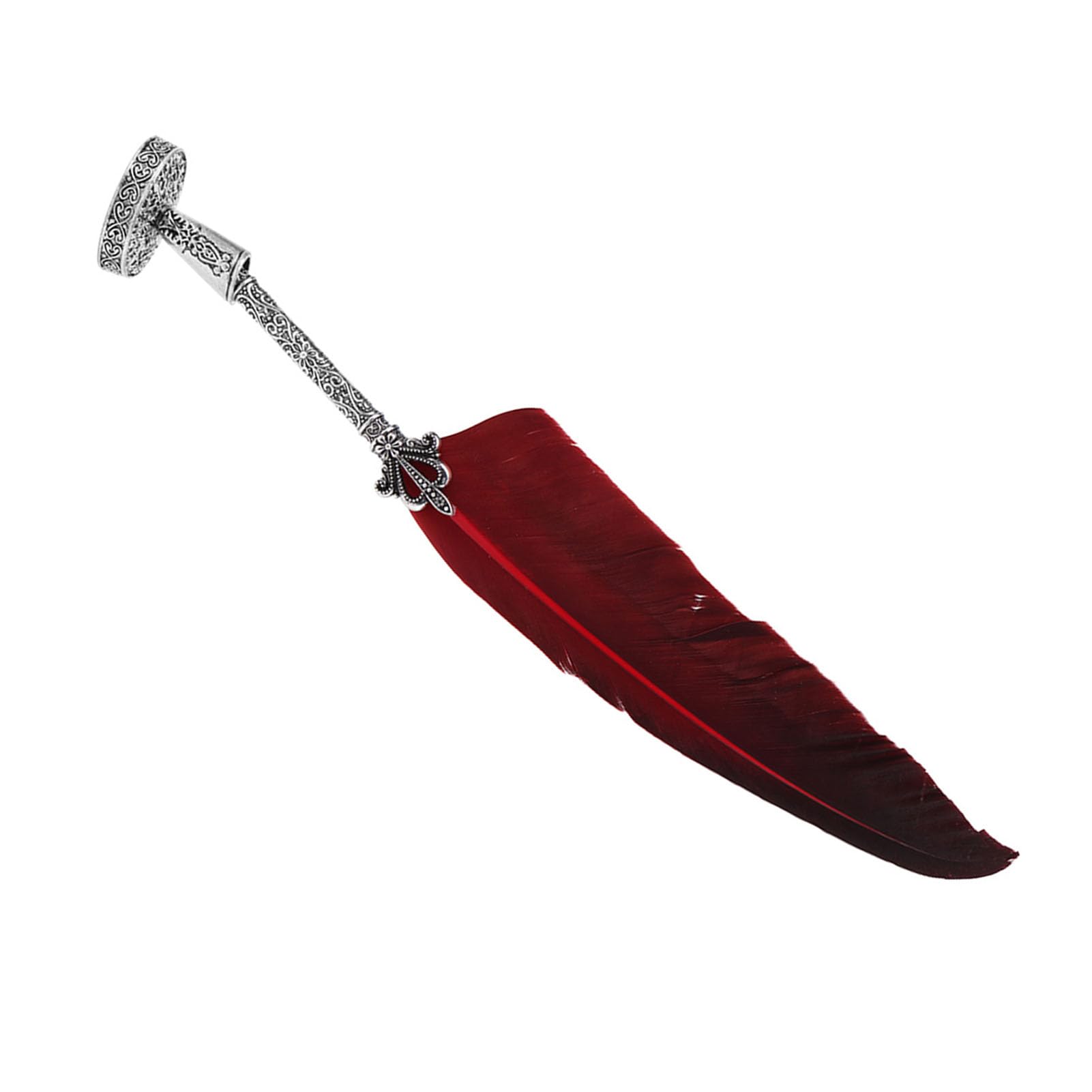 FTVOGUE Feather Dip Pen Retro, Pens & Refills Calligraphy Pen with 5 Nibs and 1 Ink Bottle(Red)