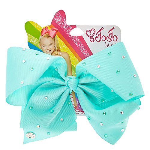 Jojo siwa large rhinestone mint signature hair bow danc…
