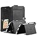for Apple iPhone 6 Plus and Apple iPhone 6s Plus 5.5 inch Case, FLOVEME Vintage 2 in 1 Zipper Magnetic Wallet Leather 18 Card Slots Handbag Full Protection Flip Pouch Kickstand Cover Holder - Black