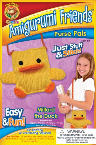 Lion Brand Yarn Amigurumi Friends Purse Pals Kit, Millard The Duck