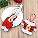 PintreeLand 6PCS Christmas Silverware Holders Xmas Cutlery Holder Ornaments Party Decorations, Christmas Utensil Holder Santa Suit Dinner Table Decor Knife Fork Pocket Bags Hostess Gifts