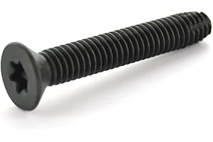 YIKKI 1/4-20 x 3 Flat Head Floorboard Thread Cutting Screws, Type F, (Star - Six Lobe Drive), Black Phosphate Finish, Countersunk, T-30 Drive (Carton: 100pcs) Alloy Steel