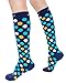 CompressionZ 20-30 mmHg Compression Socks Men & Women - Knee High Support Stockings (Ocean Dots, Medium)