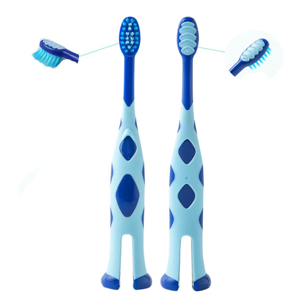 Kids Toothbrush, Homestylish Lovely Extra Soft Toothbrush for Kids 3-12 Years Old (3 Pack-orange&blue&pink)