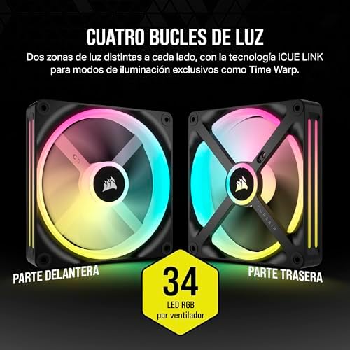 iCUE Link QX140 RGB RGB de Cúpula Magnética de 140mm Ventilador - Negro