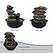 SereneLife 3-Tier Desktop Electric Water Fountain Decor w/ LED - Indoor Outdoor Portable Tabletop Decorative Zen Meditation Waterfall Kit Includes Submersible Pump & 12V Power Adapter