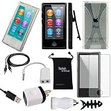 iPod Nano 7 or 8 Case - DigitalsOnDemand 11-Item Accessory Bundle for Apple iPod Nano 7th / 8th Generation 7G 8G - Slim Case Cover, Case with Clip, USB Cables + Chargers, Clear Screen Protector
