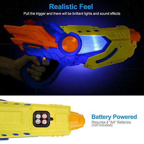 Electric Water Gun Squirt Guns Fully Automatic Water Blaster with Led Light High Capacity Long Range Waterproof Battery Cover for Kids Adult for Pool Party Outdoor Beach Water Fighting (Blue)