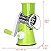 Ogori Vegetable Mandoline Chopper, 3-Blades Manual Vegetable Slicer,Efficient and Fast Vegetable Fruit Cutter Cheese Shredder, Speedy Rotary Drum Grater Slicer with Strong-Hold Suction Cup(Green)