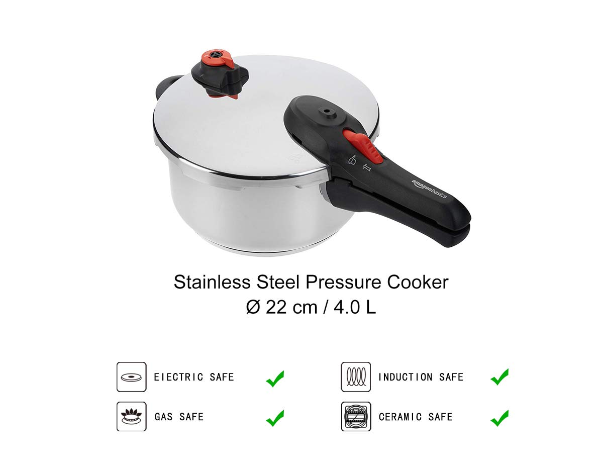 AmazonBasics Stainless Steel Pressure Cooker 4 Litres KitchenwareKart