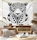 Ambesonne Animal Tapestry, Savannah Panther in Folk